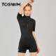 TOSWIM swimsuit women's one-piece flat corner hot spring swimsuit long sleeve sun protection fashionable and conservative