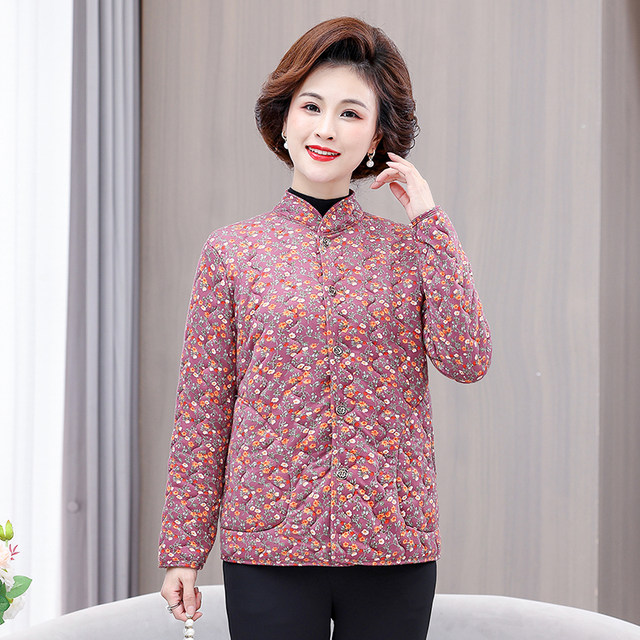 Middle-aged and elderly women's cotton-padded clothes, mothers' home small cotton-padded jackets, grandma's clothes, large-size warm liner cotton clothes, elderly jackets, winter clothes