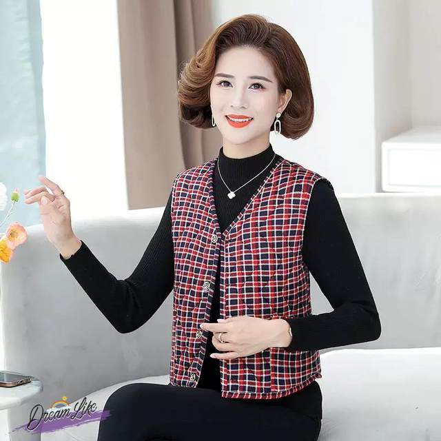 Autumn and winter flower cotton jacket for women for women horse clips with thickened fit warm vest for middle-aged and elderly people for winter grandma camel lint cotton
