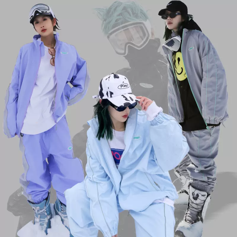 反季节促销pomt新款oldschool滑雪服男女同款单双板兼顾防水