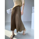 Xie Ugly High waist Slender pleated skirt Female spring and summer tide brand vertical velvet wrinkles A -line women's long skirt
