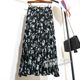 Retro pleated floral skirt for women in summer 2025 new small print skirt for skirt long skirt pleated skirt