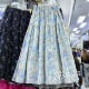 Retro oil painting style floral skirt for women in spring and summer 2025 high-waisted slim printed skirt A-line skirt large umbrella skirt