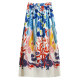 Dopamine color oil painting graffiti pleated skirt for women in spring and summer 2025 new printed skirt pleated skirt