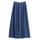 2025 new pocket large sway high waist A-line denim skirt skirt women's winter small skirt umbrella skirt long skirt
