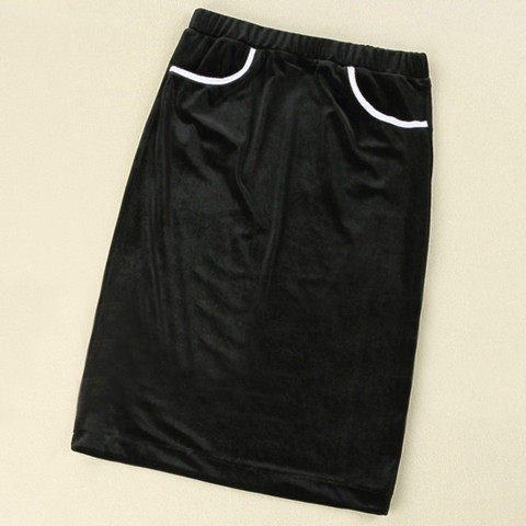 2025 summer and autumn new casual straight skirt for women with high waist slim gold velvet sports one-step hip-wrap short skirt