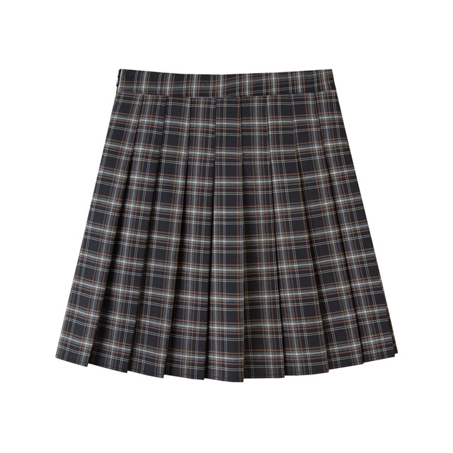 Large size pleated skirt for women a-line skirt summer fat mm high waist retro plaid pleated skirt spring and autumn jk skirt