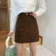 American retro corduroy skirt for women with autumn and winter large size design niche hip skirt for slim A-line short skirt