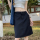Large size navy blue summer skirt for women black suit over knee mid-skirt to look slim skirt fat mm straight skirt