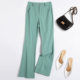 Women's thin 2025 summer new draped slim suit high waist straight bell-bottom pants casual long trousers
