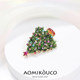 Cute Japanese Christmas tree brooch, fashionable and luxurious diamond-encrusted personalized pin, suit jacket accessories, New Year gift