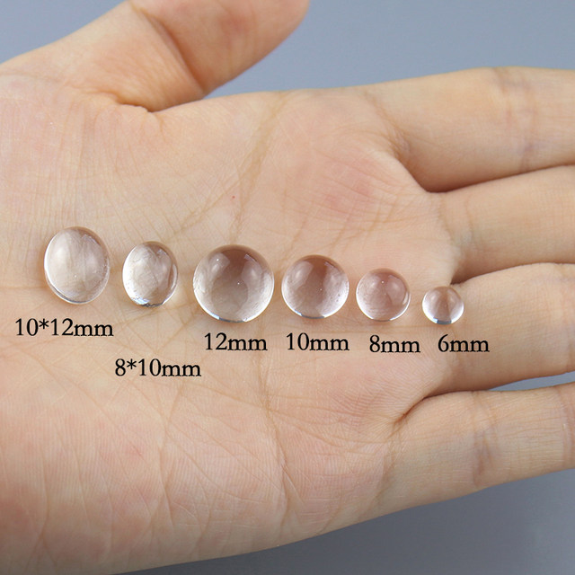 20 transparent imitation water drop beads wrapped with flower dew drops, bamboo leaf water drops, antique style handmade diy semi-circle ring surface hair accessories material