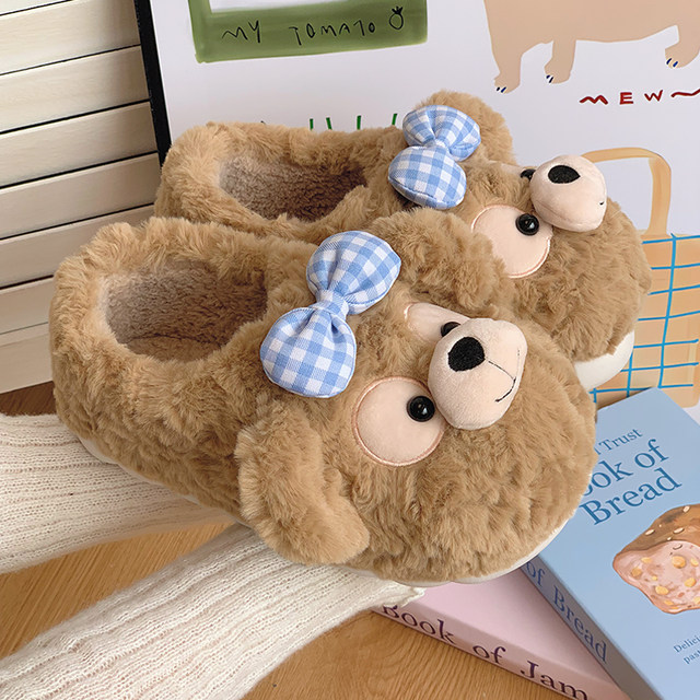 2024 New Cute Cotton Slippers Women's Autumn and Winter Outerwear Home Anti-Slip Bag Heel Plus Velvet Warm Confinement Shoes Swing