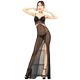 Sexy women's transparent dress Black sauna technician clothing walking nightclub women's dress skirt lady worker summer
