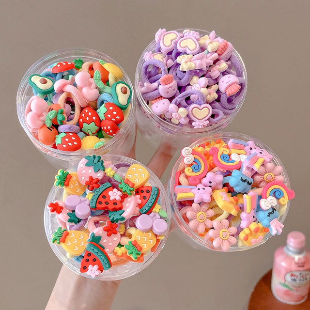 Children's rubber band does not hurt hair small headband girls cute hair ring tie headband high elastic durable baby hair rope headdress