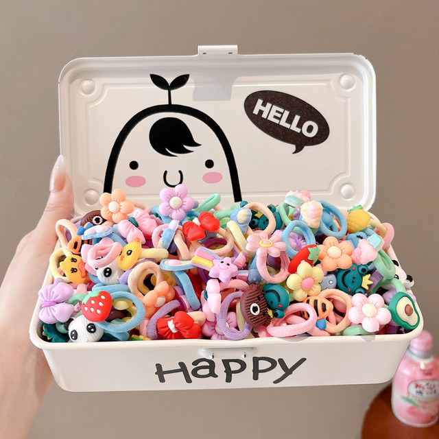 Children's rubber band does not hurt hair small headband girls cute hair ring tie headband high elastic durable baby hair rope headdress