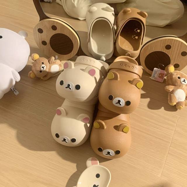 Rilakkuma cave shoes anti-odor and anti-slip little days 2025 creative cartoon three-dimensional slippers Baotou Internet celebrity girl heart