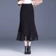 2025 new high waist fish tail hip skirt for women with spring and autumn medium long spring large size slim silk base skirt