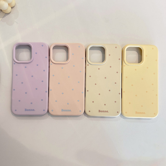 
Niche Ins Simple Solid Color Polka Dot Applicable Apple 17 Promax Mobile Case iPhone 16 New 15 Pro Men and Women 14 Personal Contrast Color Dopamine 16 Design Sense 11 All-inclusive Soft Shell