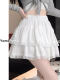 French ballet puff cake skirt female summer big size fat MM ruffle short skirt high waist A -line lace half body skirt