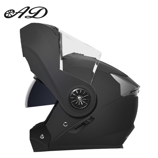 AD electric motorcycle helmet for men and women 3C certified safety helmet for all seasons, full-face helmet, winter warm face-opening helmet