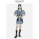 I love LuluLULUALWAYS Autumn New High Waist A-line Spoke Interface Bag Blue Denim Skirt
