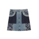 I love LuluLULUALWAYS Autumn New High Waist A-line Spoke Interface Bag Blue Denim Skirt
