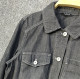 Foreign trade original single women's black cotton denim shirt spring and autumn long-sleeved shirt slim thin jacket casual top special price