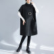 Slimming autumn and winter loose new high-neck temperament dress fat mm large size belly-covering casual mid-length hip-covering skirt