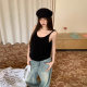 Gray large backless sleeveless knitted suspender vest for women in summer American sexy hot girls niche design loose top