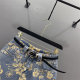 Retro flower printed denim skirt for women 2025 summer new versatile high-waisted slim A-line hip skirt