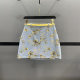 
Retro printed denim skirt for women in 2025 summer new versatile high-waisted slim hot girl A-line hip short skirt