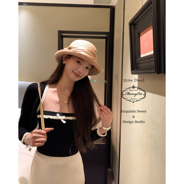 Mummy Cat Ladies 25 New Wool Lace Knitted Strap Jacket Set