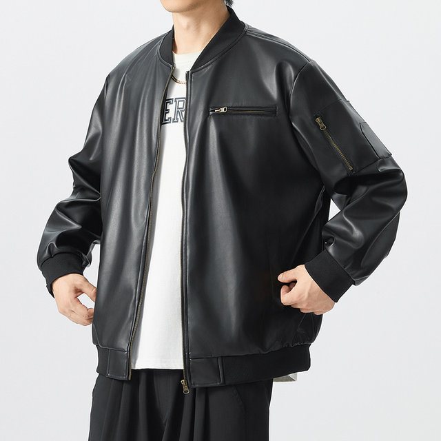Weichen trendy brand plus size men's spring and autumn jacket for fat men with fattening and enlarged baseball collar for fat men loose and light jacket