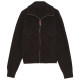 omont egg tart home lapel short sweater women's autumn and winter 2023 new zipper lazy style wool cardigan jacket