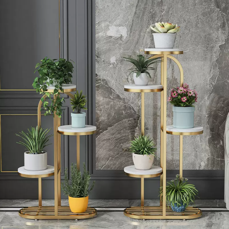 北欧花架简约铁艺大理石室内外客厅落地式多层阳台绿萝轻奢 北欧花架简约铁艺大理石室内外客厅落地式多层阳台绿萝轻奢