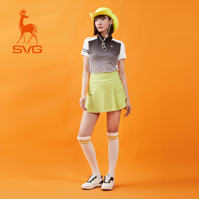 svg Golf Spring New Women's Solid Color Stretch Skirt Cake Skirt Fashion Short Skirt Sports Set
