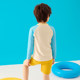 Boys swimsuit suits for long-sleeved children's split swimming trunks contrasting color flat angle sun protection children professional training swimsuit