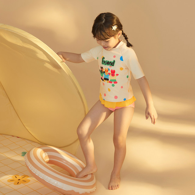 Aidor baby swimsuit 2024 new children's split skirt girl swimsuit princess style cute swimming trunks
