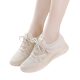 2025 spring and summer mesh breathable sports shoes Korean style middle school students white shoes women's soft sole running and travel shoes