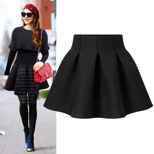 Space cotton high waist fluffy skirt 2025 autumn and winter new air cotton short skirt retro skirt A-line pleated umbrella skirt