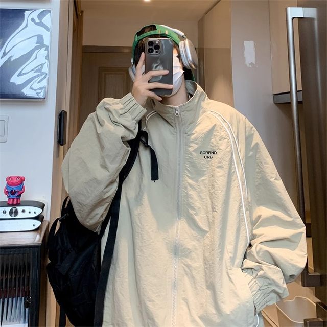 2025 new embroidered stand-collar jacket for men and women bf trendy brand autumn and winter loose and handsome American sports baseball jacket