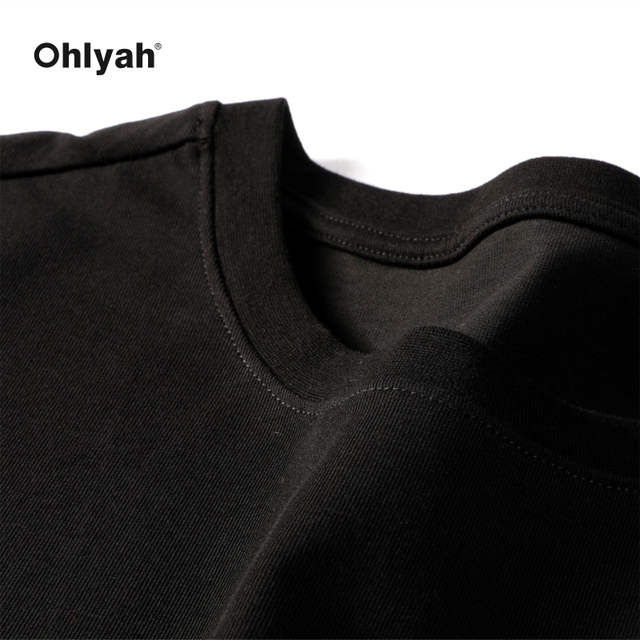 Ohlyah designer original cartoon brand American pure cotton round neck black large size short-sleeved T-shirt for couples