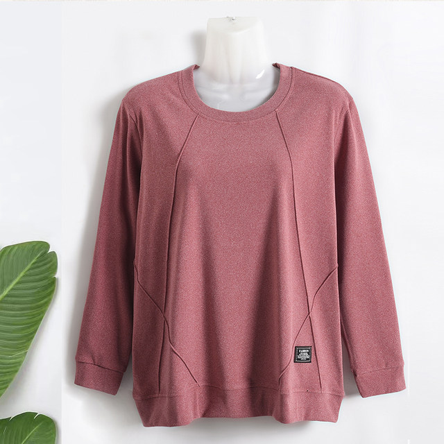 200jin [Jin is equal to 0.5 kg] Middle -aged and elderly ladies double -sided morals warm shirt, autumn and winter, add fat, long -sleeved T -shirt bottoming shirt