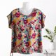 Cotton silk loose summer large-size short-sleeved top casual slim shirt artificial cotton age-reducing T-shirt for middle-aged and elderly mothers