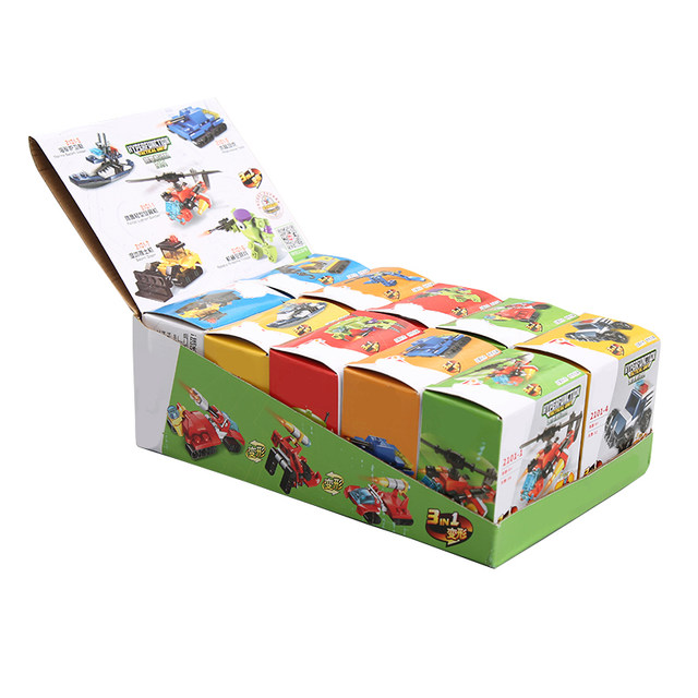 New entry-level small particle assembled building blocks children's educational toys car boys blind boxed Christmas gift