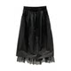 Mesh spliced ​​casual skirt for women 2025 summer new fashionable and versatile loose loose slim A-line long skirt