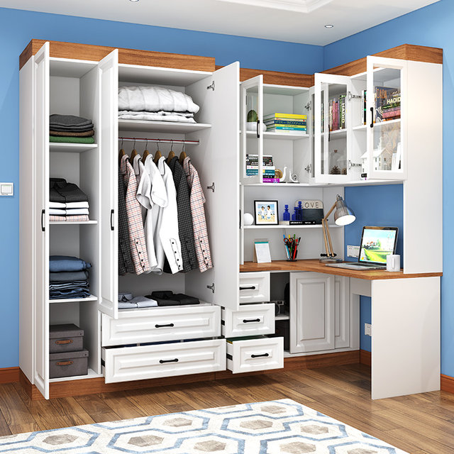 Modern simple corner bookcase computer desk children's desk conjoined ...