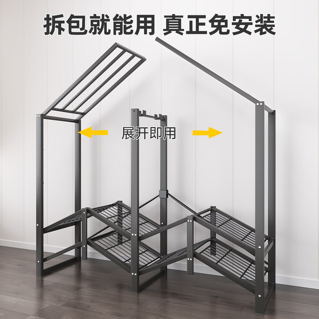 No installation wardrobe for home bedroom simple cloth wardrobe rental house sturdy and durable steel frame integrated folding wardrobe