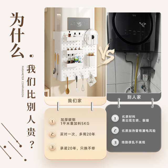 Sanmeng gas water heater pipe cover decorative hole board kitchen wall-mounted artifact ugly boiler storage rack